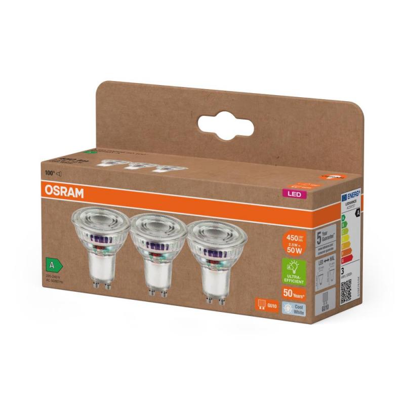 6er Set OSRAM GU10 LED Strahler besonders effizient 100 ° 2,5W wie 50W 4000K neutralweißes Licht